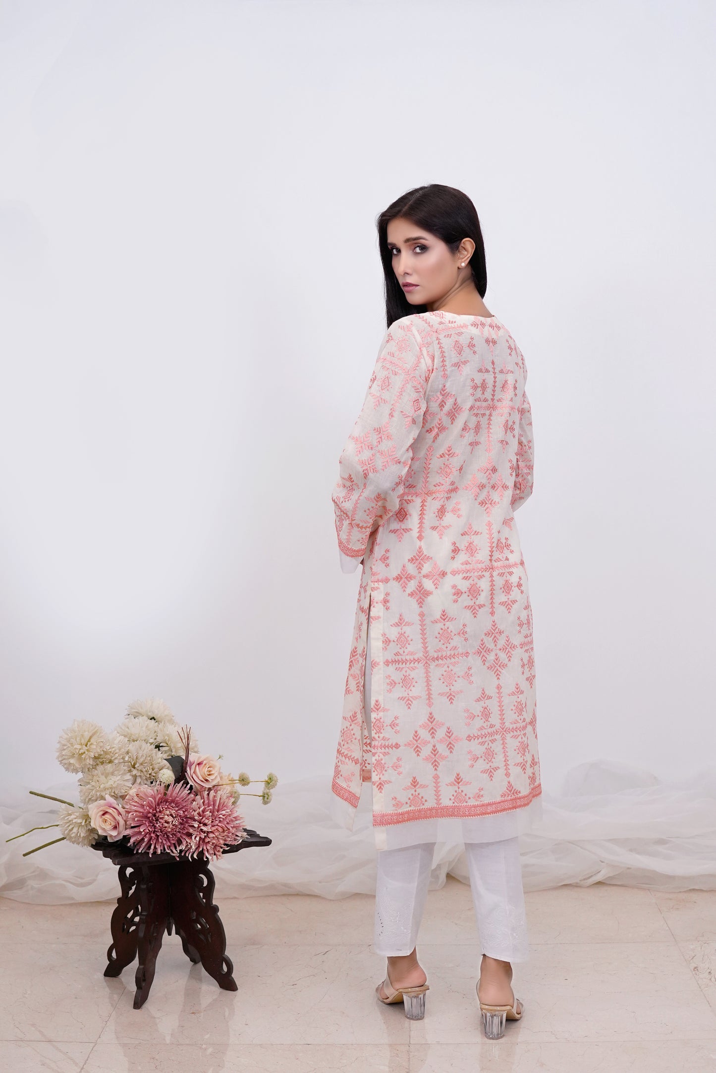 Elegant Pink Chikankari Shirt