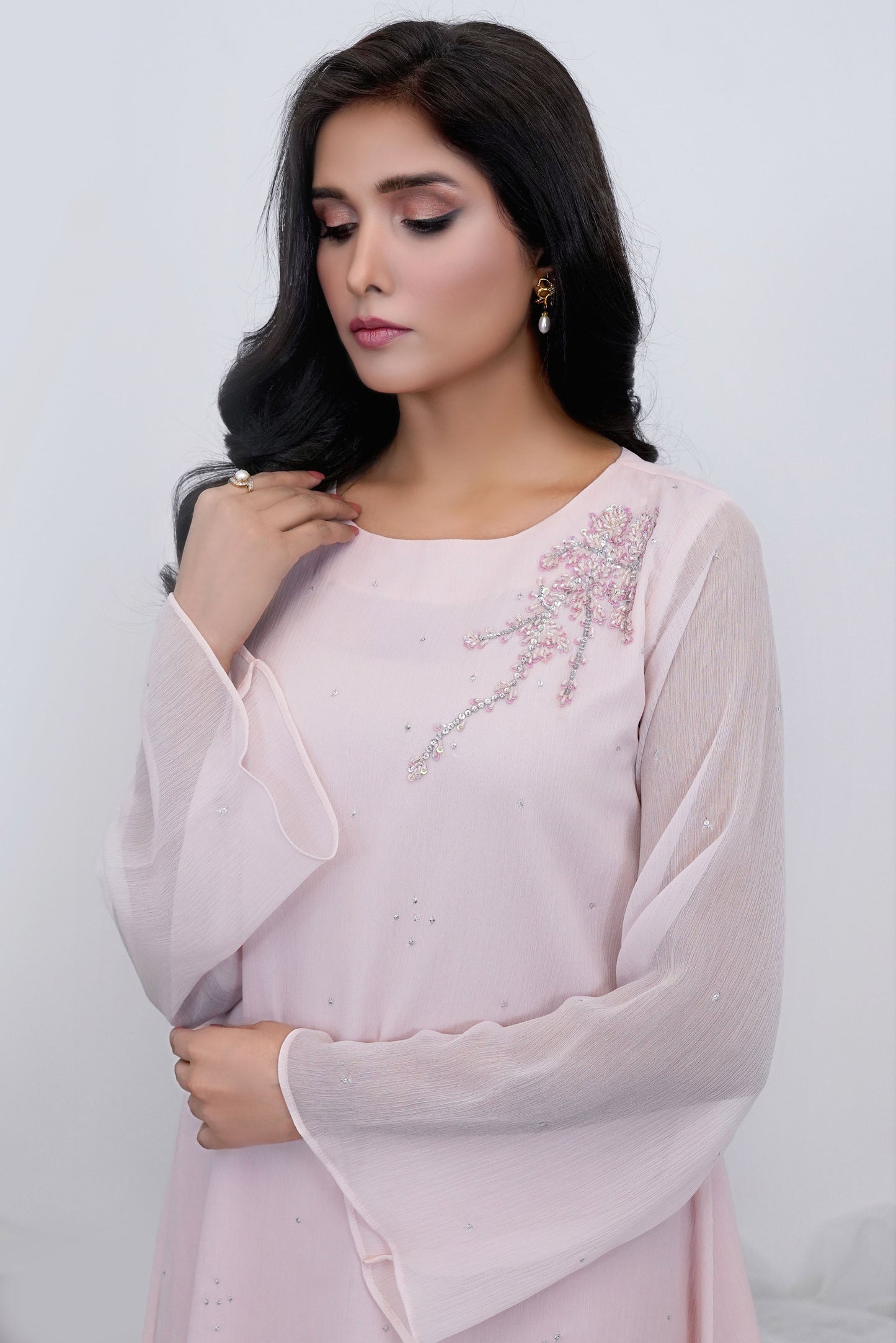 Whispering Pink-03 PC Powder Pink Chiffon-S2024605