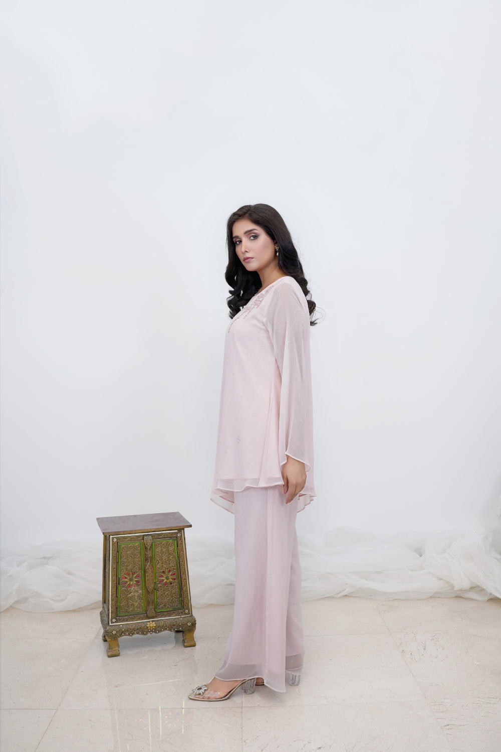 Whispering Pink-03 PC Powder Pink Chiffon-S2024605
