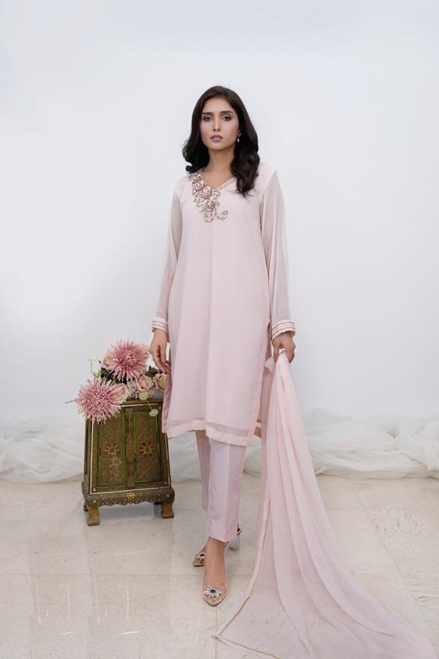 Pink Blossom- 03 PC Hand Embroidered Suit-S2024618