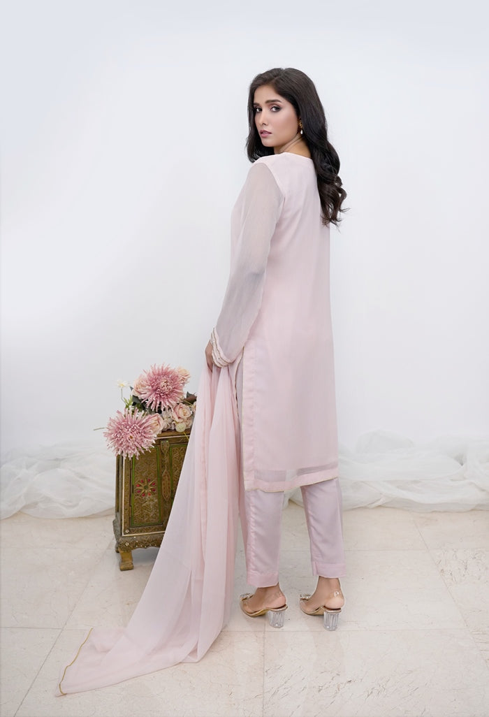 Pink Blossom- 03 PC Hand Embroidered Suit-S2024618