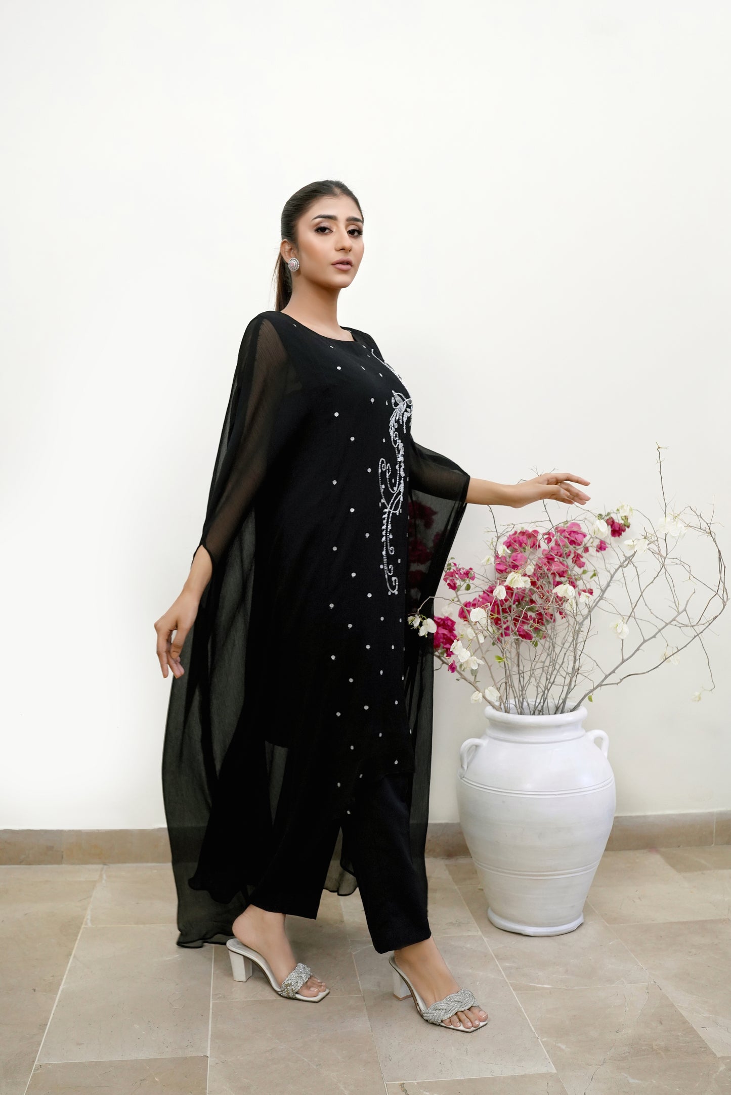 BLACK PONCHO-IRIS - 2 PC Suit - CK20251247