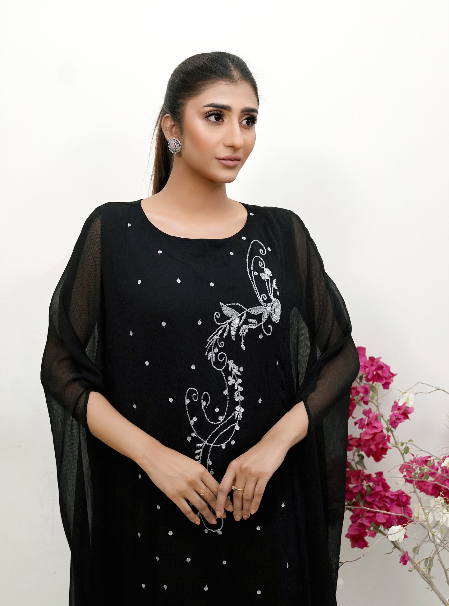 BLACK PONCHO-IRIS - 2 PC Suit - CK20251247