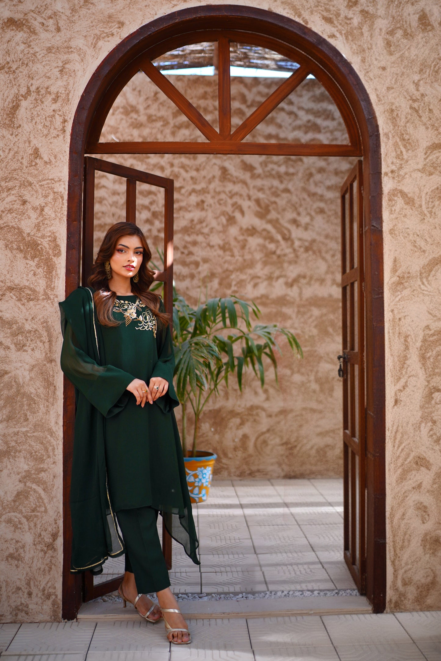 Jade & Ruby - Deep Green & Maroon