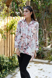 Floral Printed Silk button-down Western top