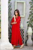 2PC  Chiffon kaftan-style Kameez with hand-embroidery &Crepe Trouser