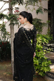 Black & gold, chiffon saree wedding/ formal wear