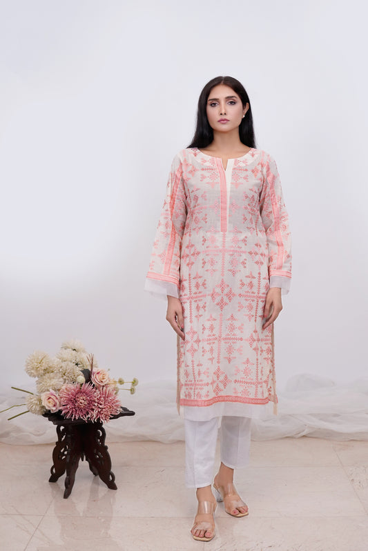 Elegant Pink Chikankari Shirt