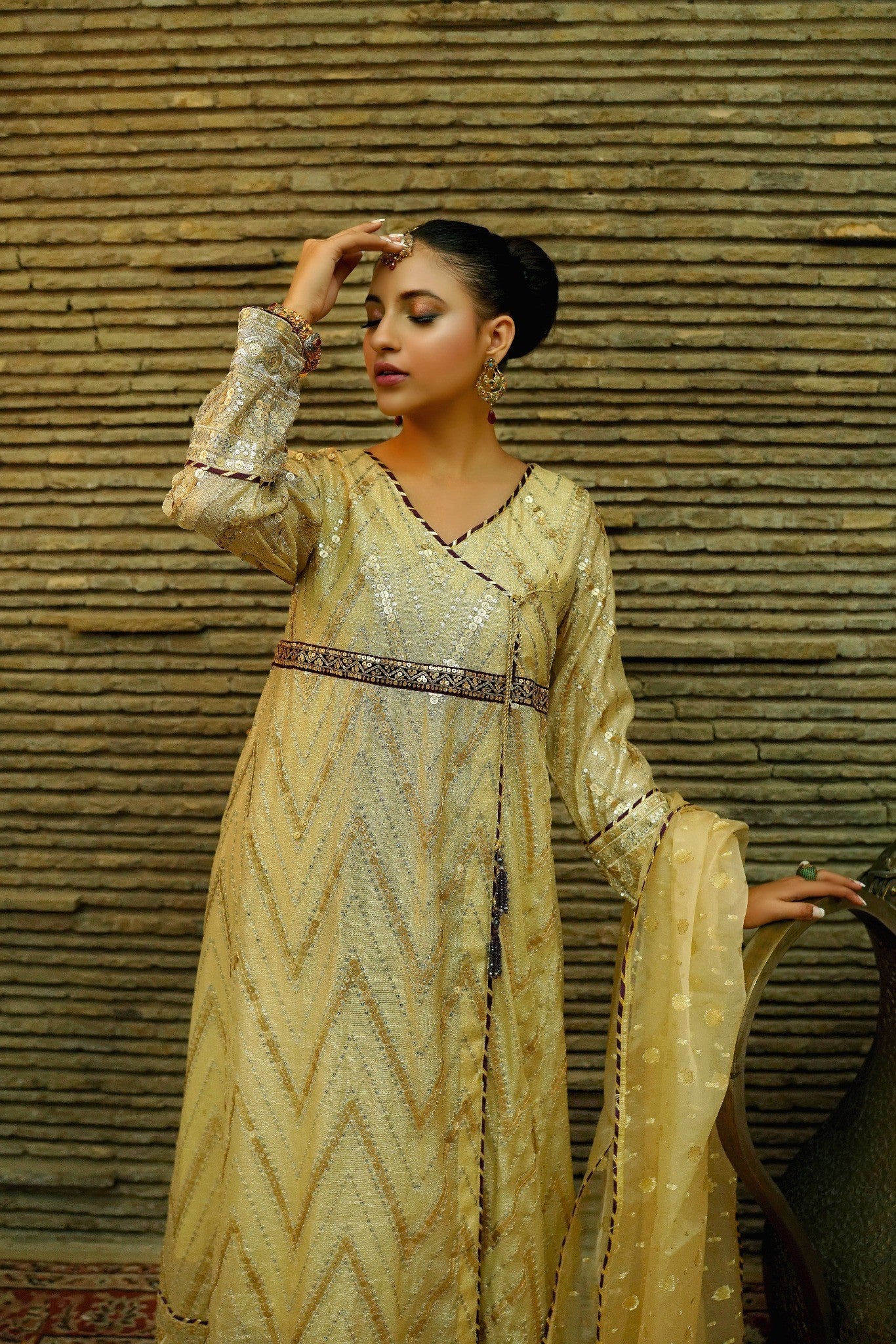 Bombay Dreams -Elegant Angarkha 03 PC Suit - CE20241022