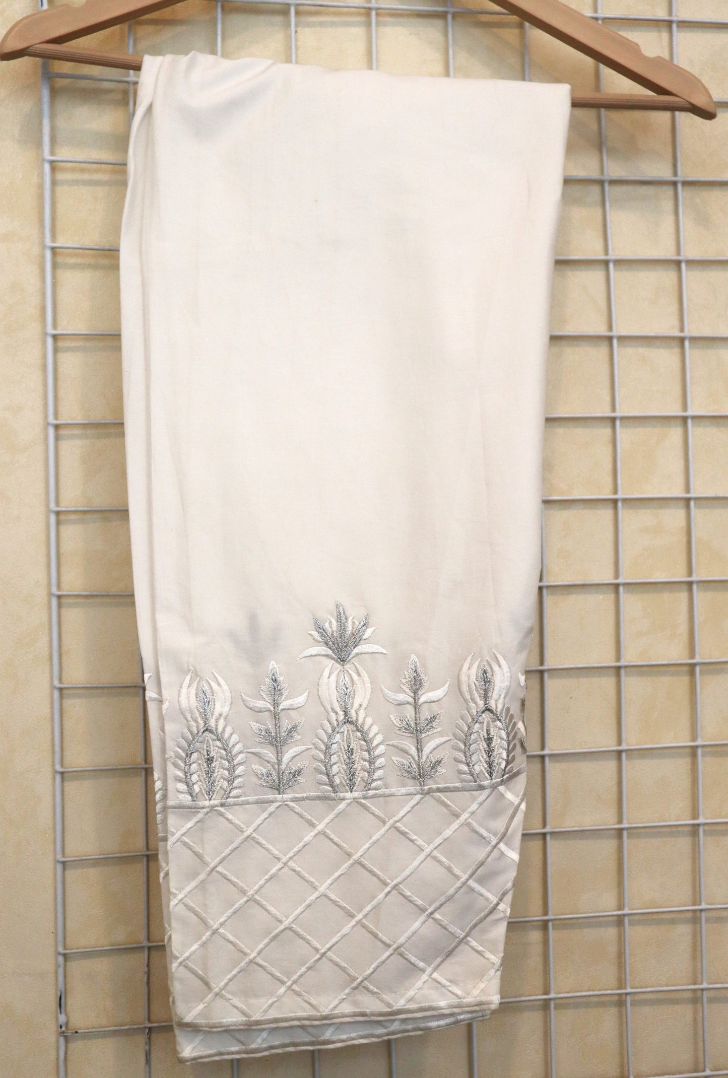 Embroidered White Shalwar