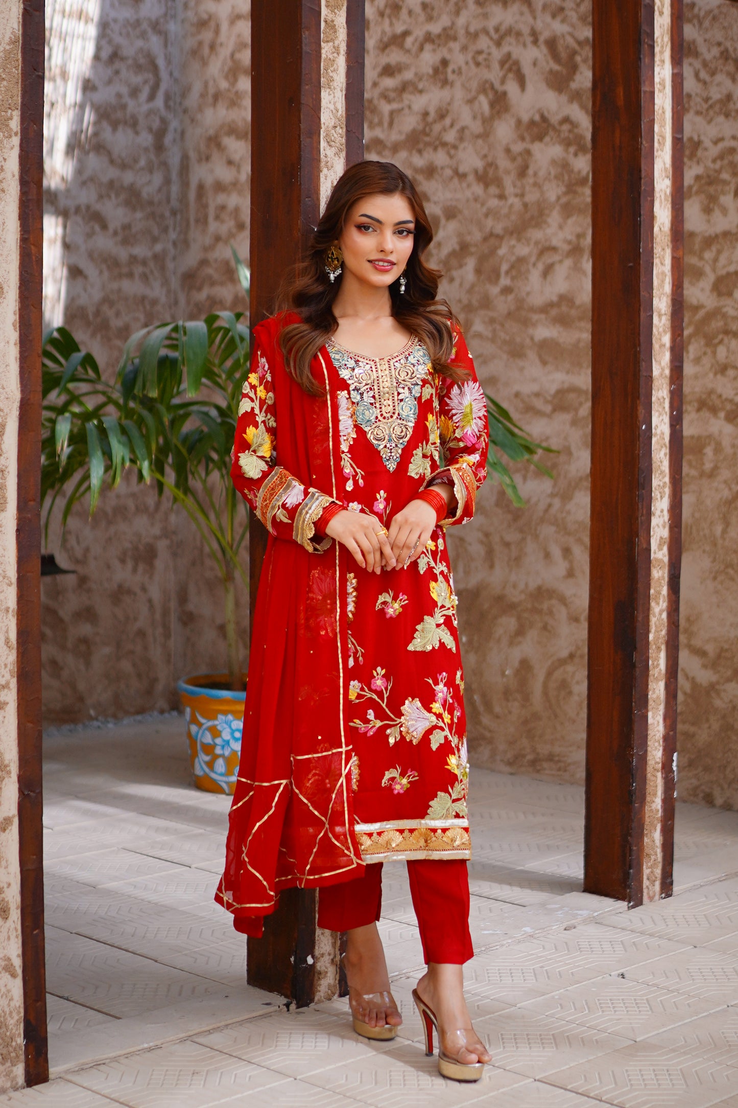 Floral Cascade (Red)