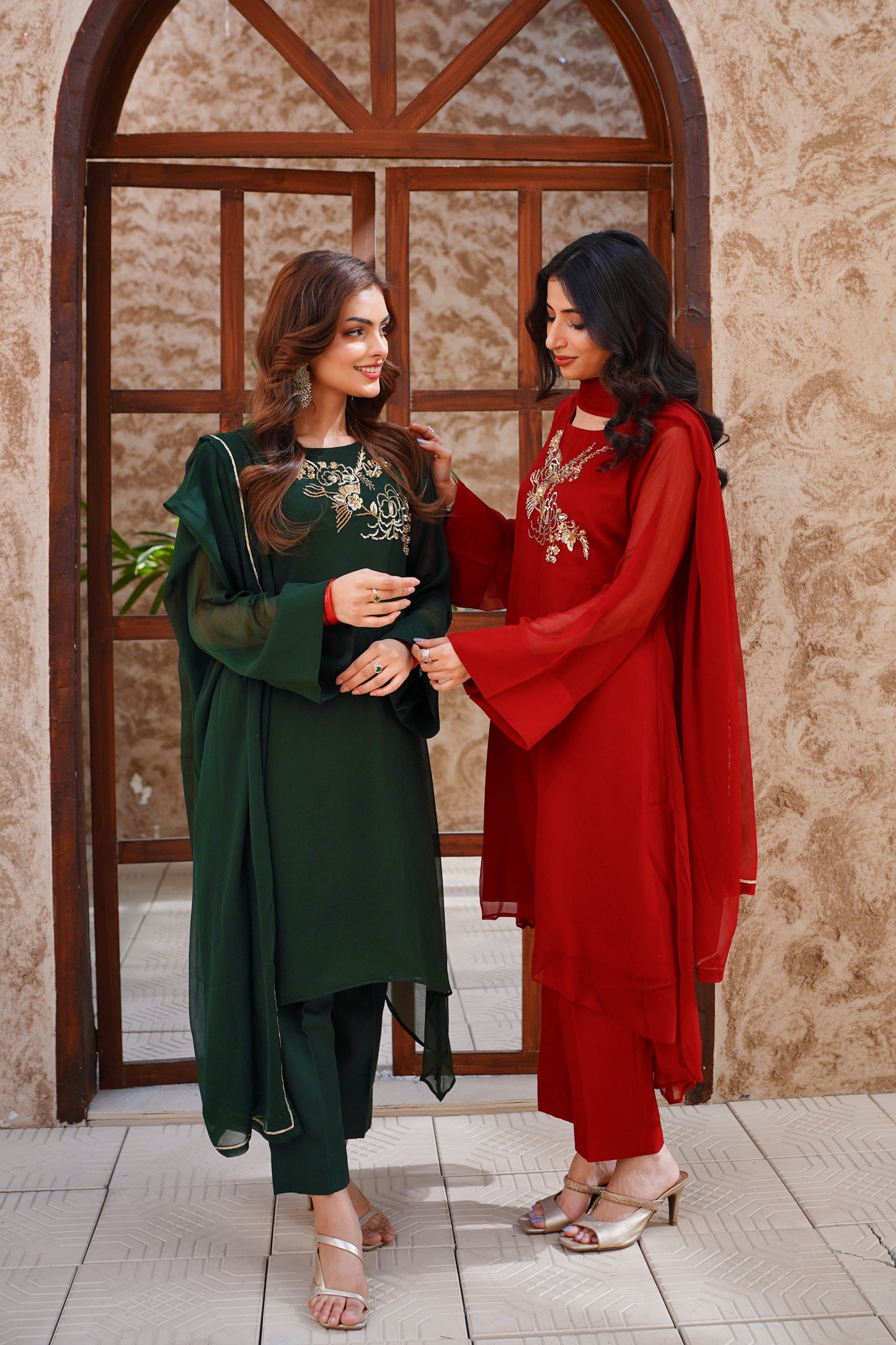 Jade & Ruby - Deep Green & Maroon
