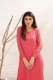 2 Piece Eastern Pink Chiffon shirt and Crepe Trouser