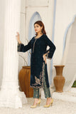 3PC Festive Suit - Hand-Embroidered Velvet Kameez, Jamawar Trouser & Maisoori Dupatta